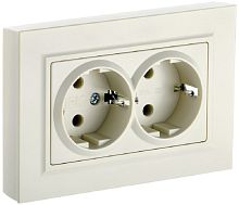 Розетка с заземлением IEK Brite РС12-3-БрКр 1-м. 2 мод. бежевый картинка